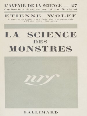 cover image of La science des monstres